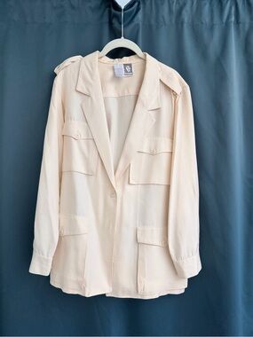 Vintage Anne Klein Cream Utility Jacket